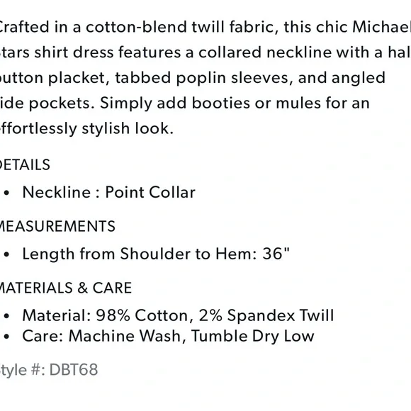 Michael Stars Eleanor Popover Shirt Dress - Picture 4 of 4